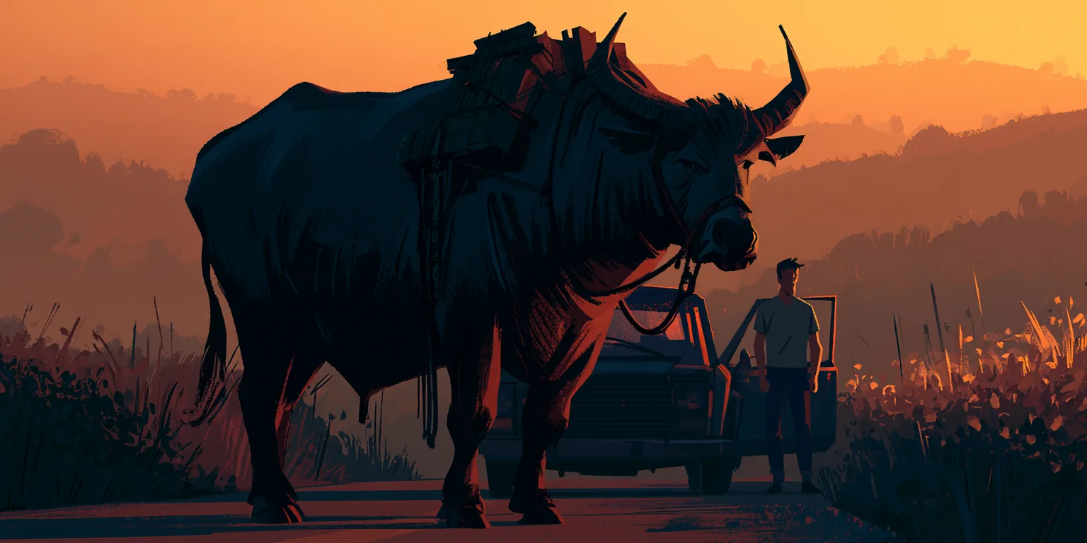 The ox in the road — illustration from The Notification
